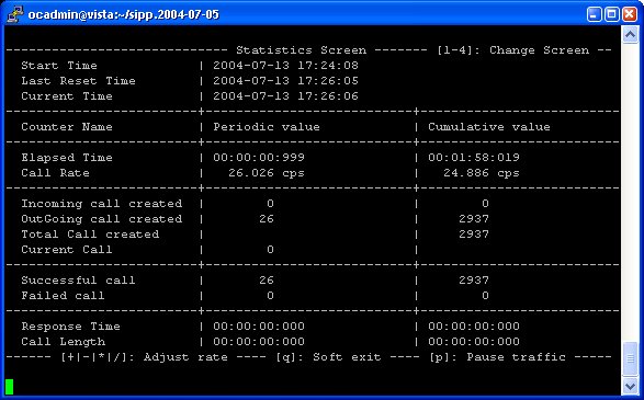 Statistics screen